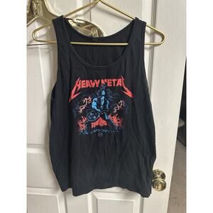 Flex Comics Black Tank Top Stronger Things Heavy Metal Grunge Med Small 40 Chest